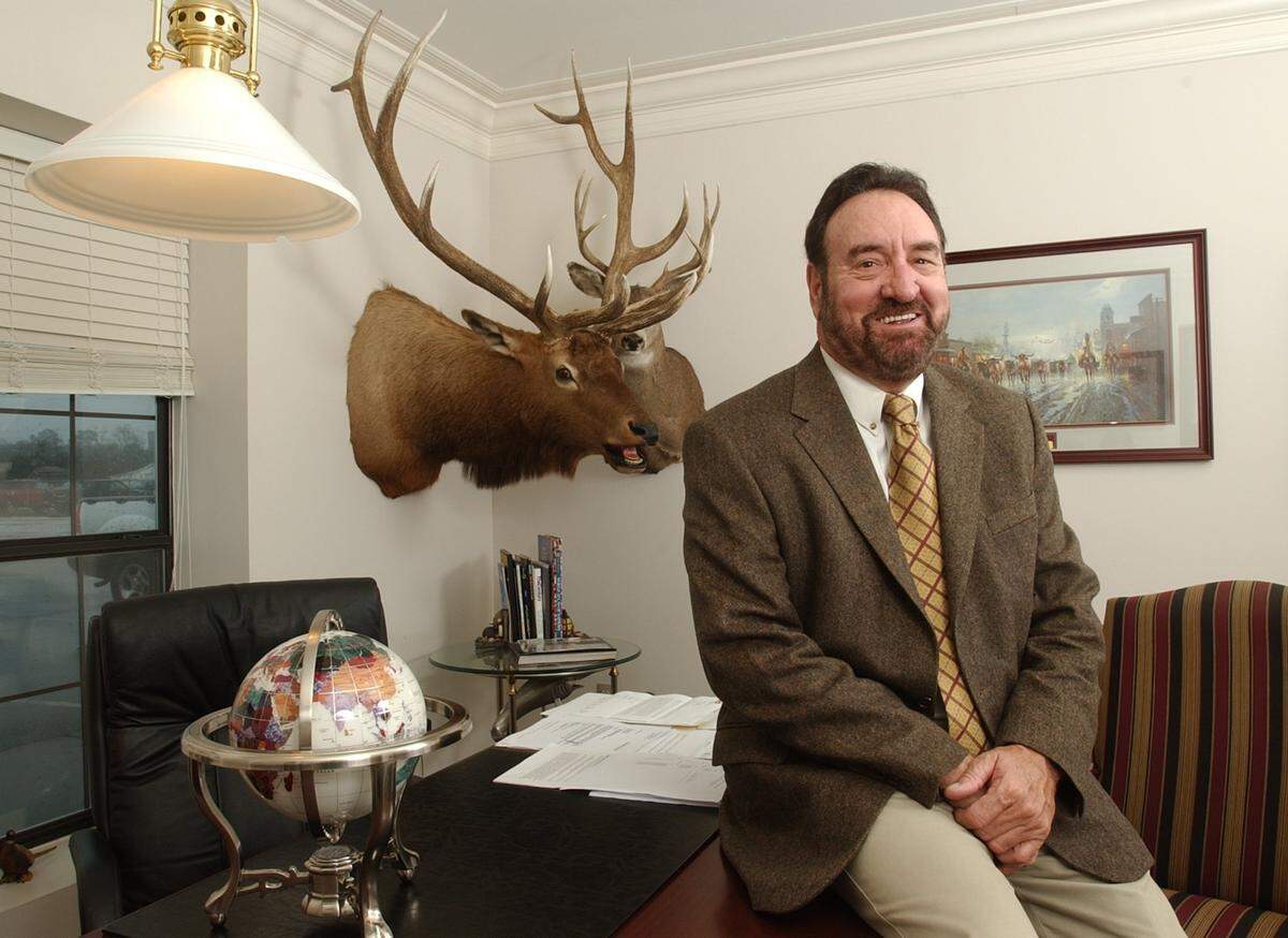 W.C. "Cotton" Fore of W.C. Fore Trucking, pictured in his Gulfport office in 2002.