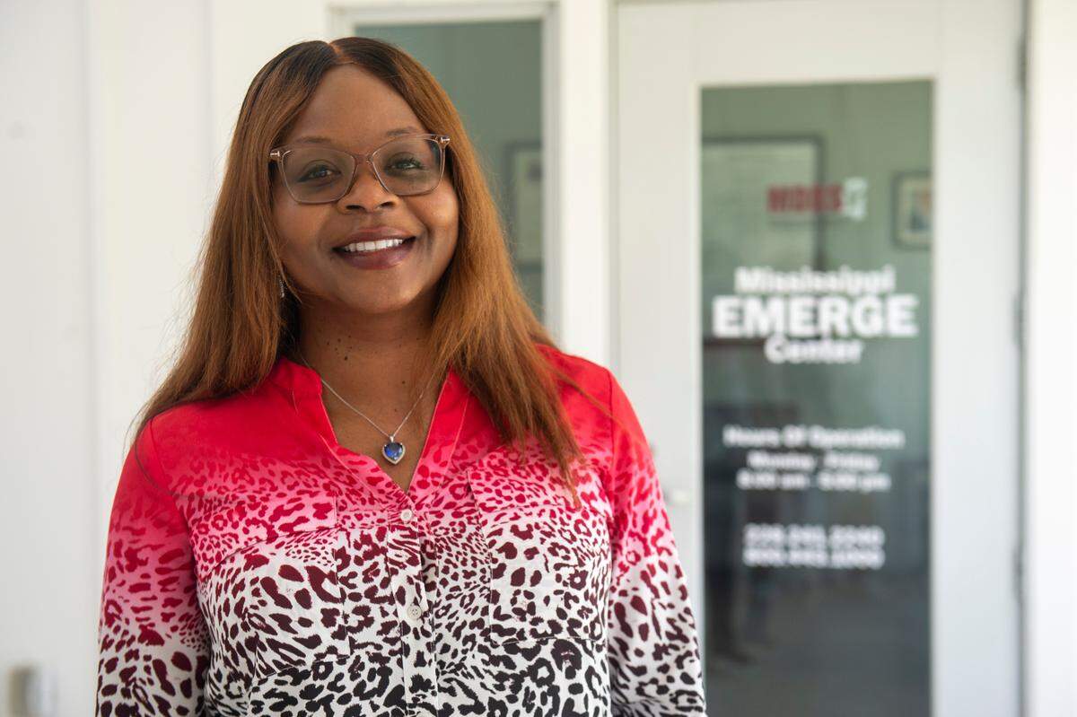 Dorothy Young, director of Mississippi’s office of vocational rehabilitation for the blind, poses for a portrait outside the Mississippi Emerge Center in Long Beach on Thursday, July 25, 2024.