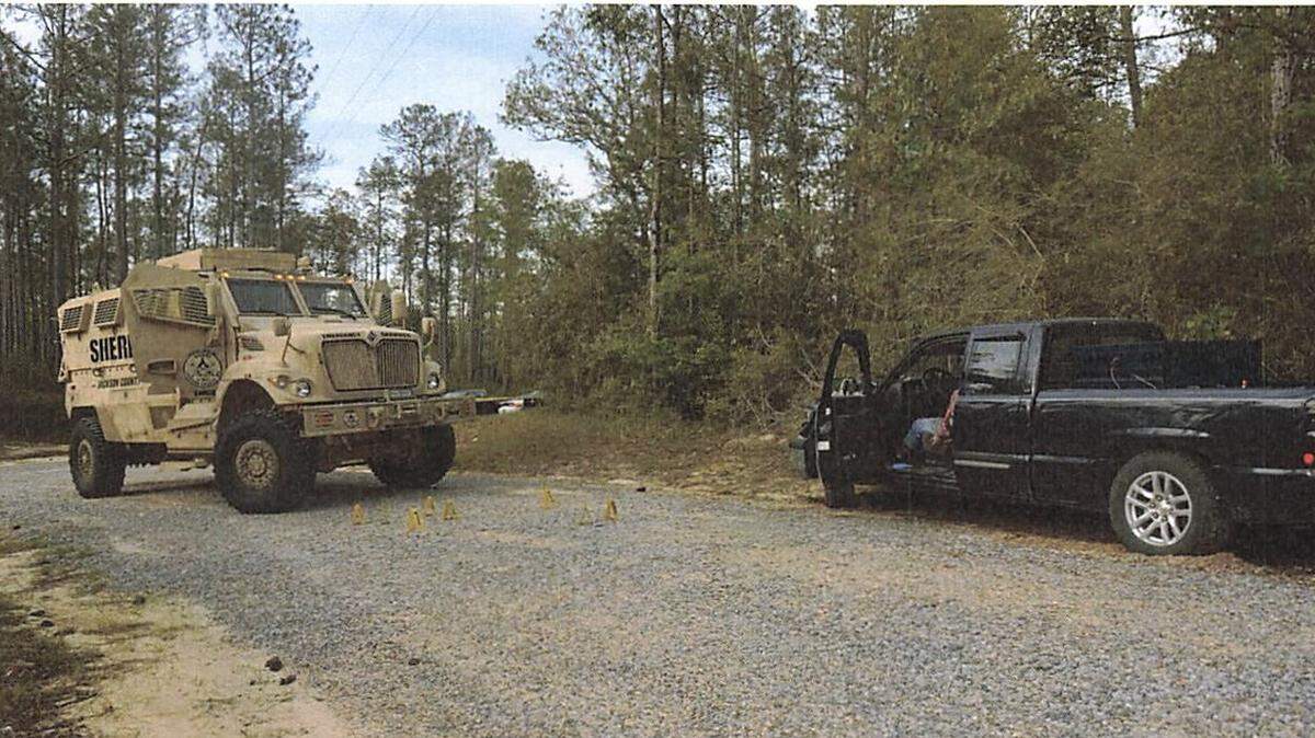 The George County Sheriff’s Office sought assistance from Jackson County after a resident was reportedly firing shots and threatening to burn down property, a lawsuit says. The Jackson County Sheriff’s Office responded with a SWAT team and an all-terrain military vehicle built to withstand explosions. The suspect, who was killed, was in a pickup truck.