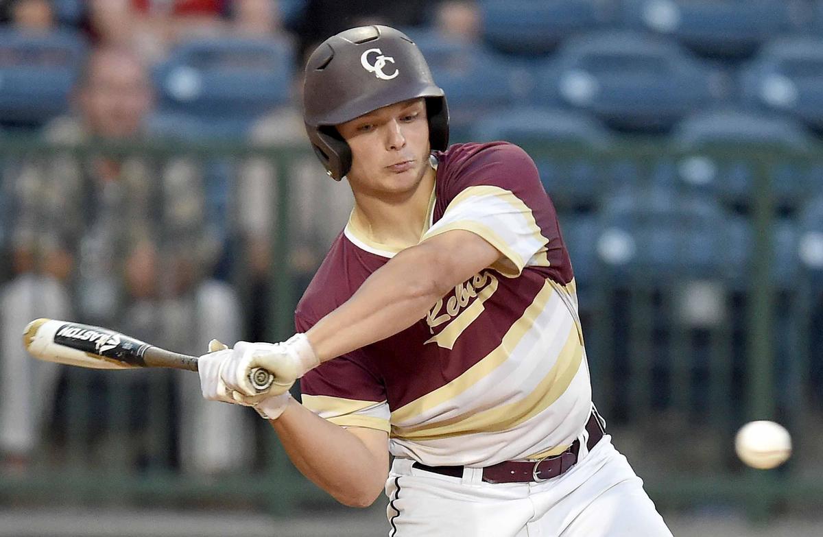 George County pitcher Logan Tanner hits against DeSoto Central on Wednesday, May 16, 2018, in the MHSAA State Baseball Championships at Trustmark Park in Pearl, Miss.