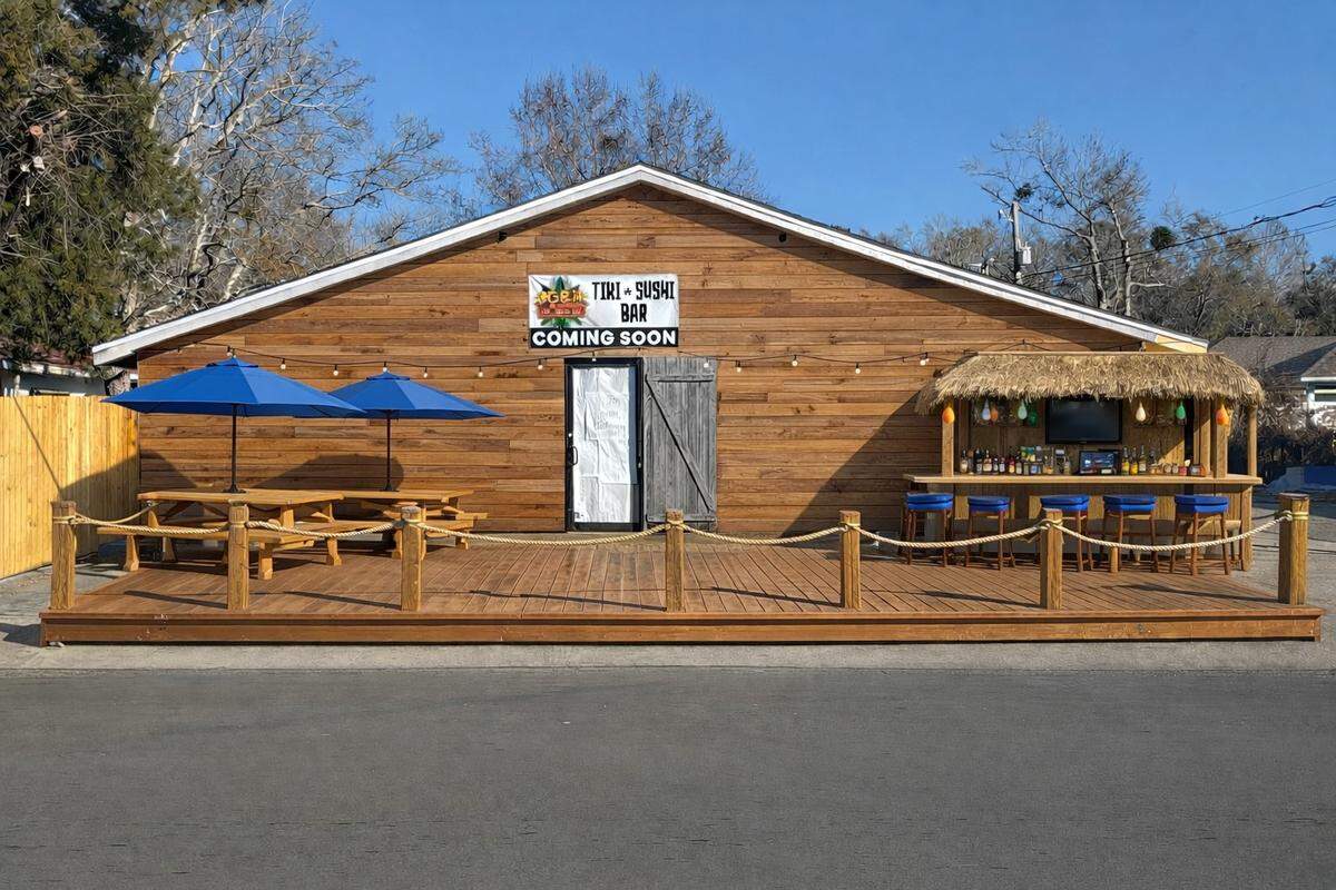 This rendering shows the look of Tobu Tiki & Sushi Bar, opening soon in downtown Ocean Springs. The family restaurant will serve a full menu, with sushi and hibachi featured.