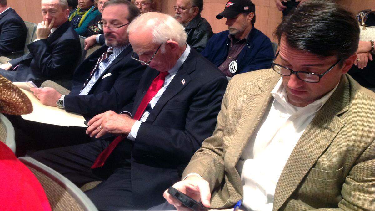 KAREN NELSON/SUN HERALD 
 
 Jackson County Economic Development leaders, at left, George Freeland and Jerry St. Pe' with Alan Sudduth, spokesman for Chevron in Mississippi.