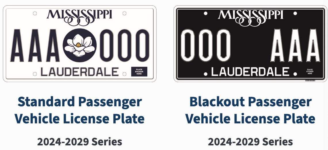 Mississippi drivers have two options for a standard passenger vehicle license plate, according to the Department of Revenue.