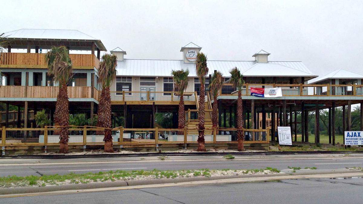 MARY PEREZ/SUN HERALD 
 Ajax Seafood Kitchen & Bar on U.S. 90 in eastern Gulfport will open in late April or early May. The restaurant is one of three businesses owner Thomas Genin is building in South Mississippi, along with Whiskey Hotel in Pass Christian and Blind Tiger restaurant in Biloxi.