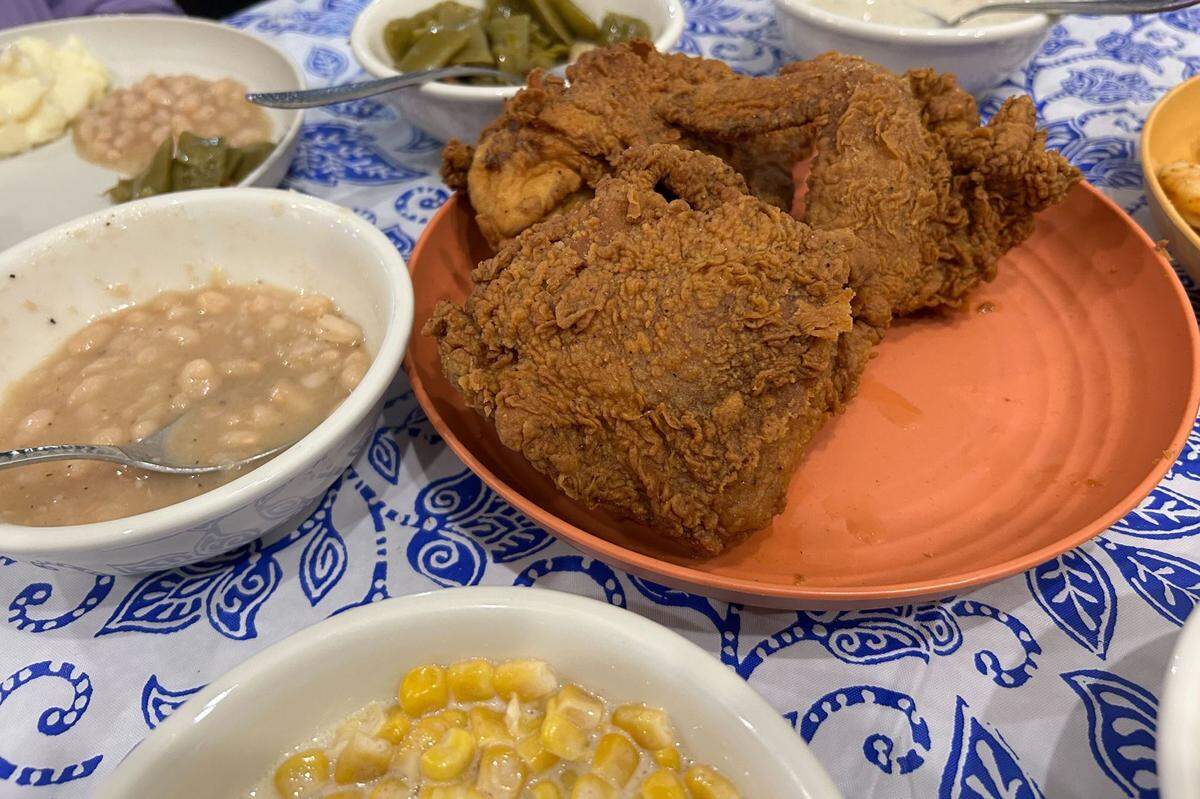 Southern fried chicken and sides from 38 Degrees Family Dining in Ocean Springs, Mississippi.