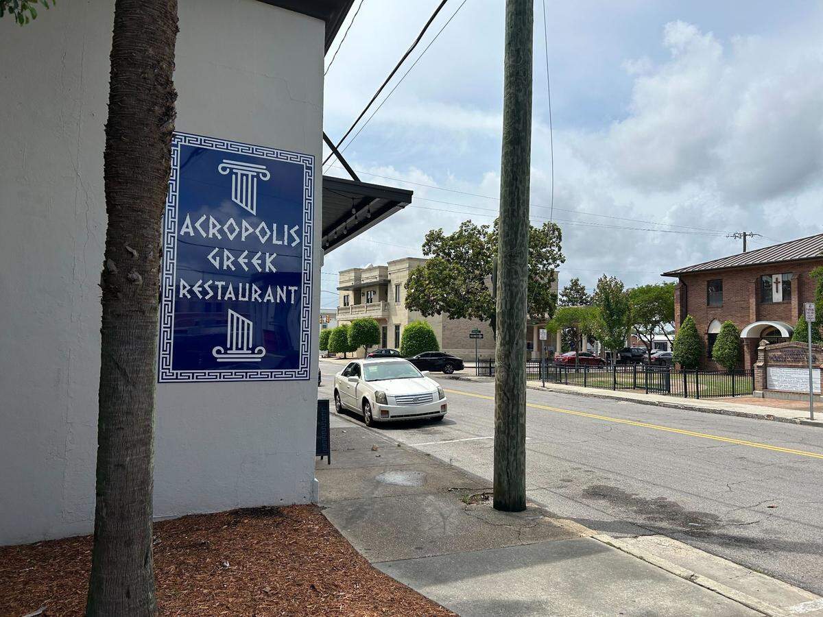 The signage outside the Acropolis at 871 Howard Avenue in Biloxi, Mississippi.