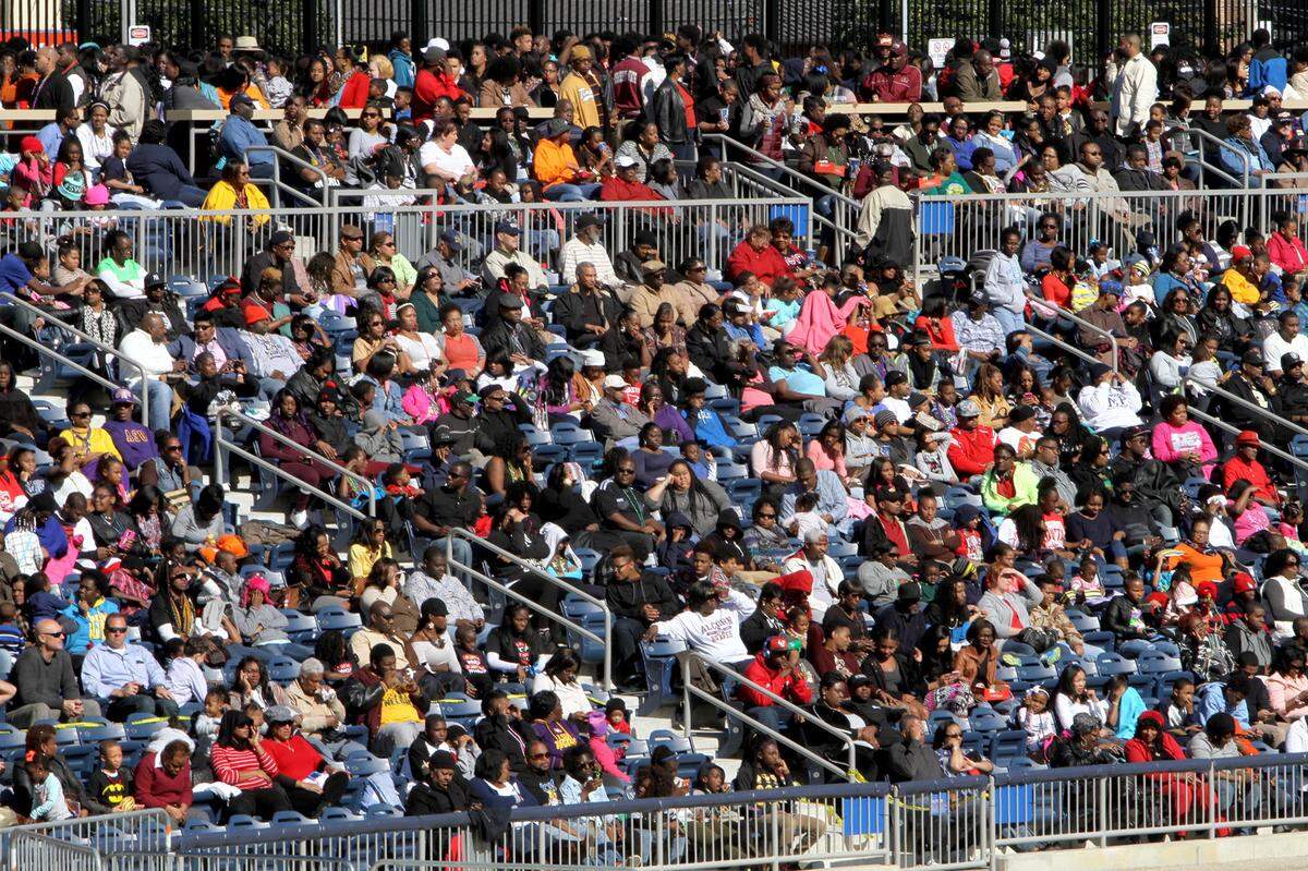 TIM ISBELL/SUN HERALD A capacity crowd filled MGM Park for MLK Day Battle of the Bands, Monday, Jan. 18, 2016.
