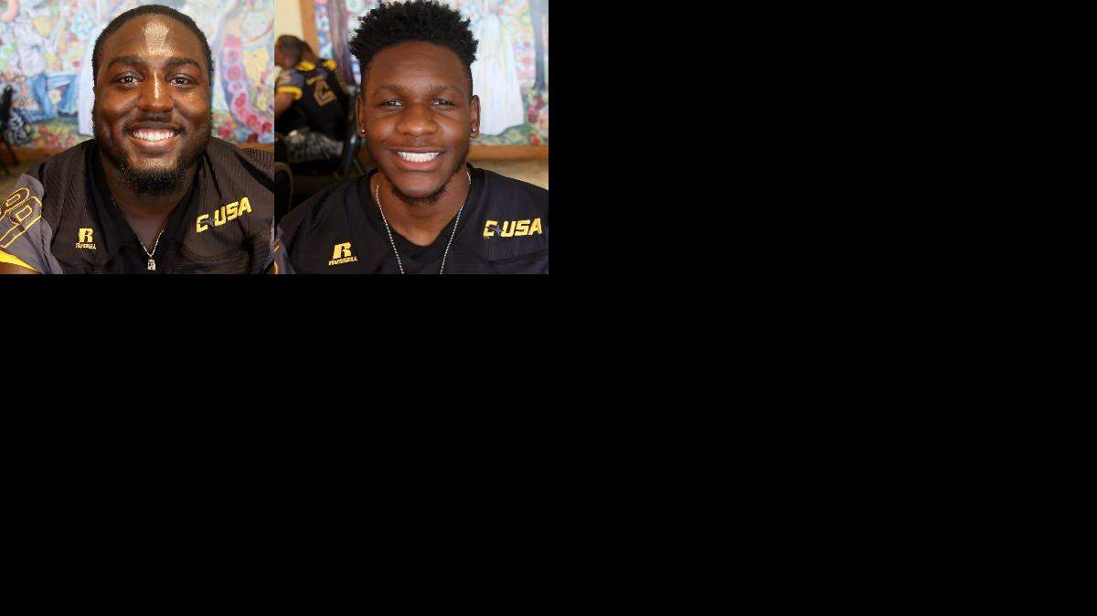 Jacques Turner, left, and Tyler Barnes are former D'Iberville teammates looking to earn playing time on the Southern Miss defense this season.