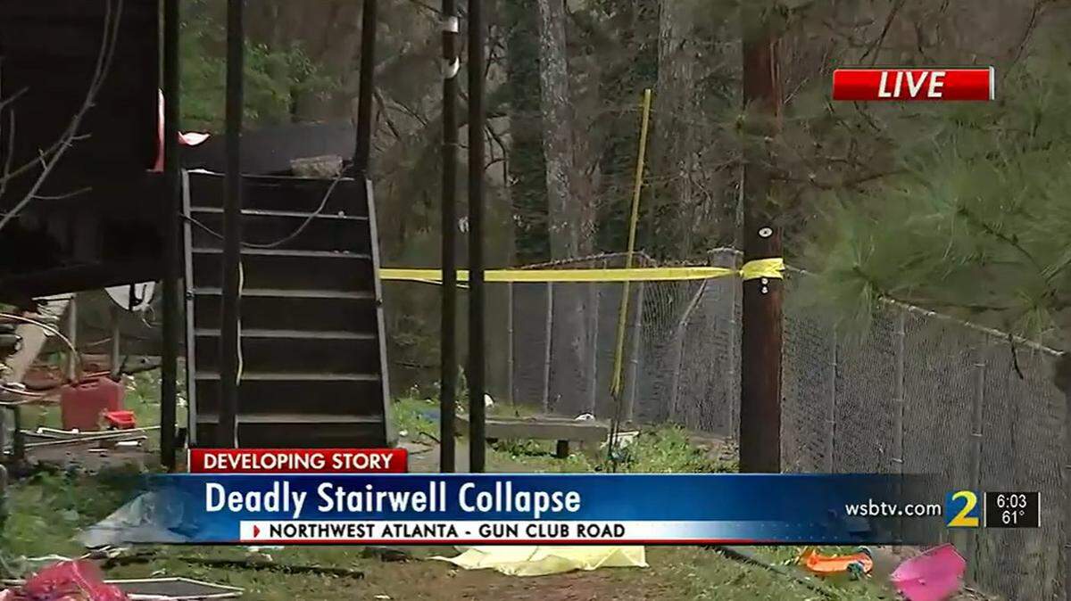 A construction worker was killed March 15 when a concrete staircase fell and crushed him as he worked on renovations at an apartment building in Atlanta, officials said.