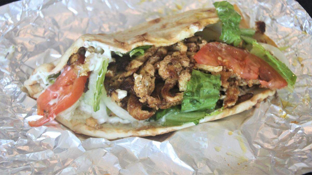 Chicken Shawarma gyro at Petra Café in Edgewater Mall’s food court