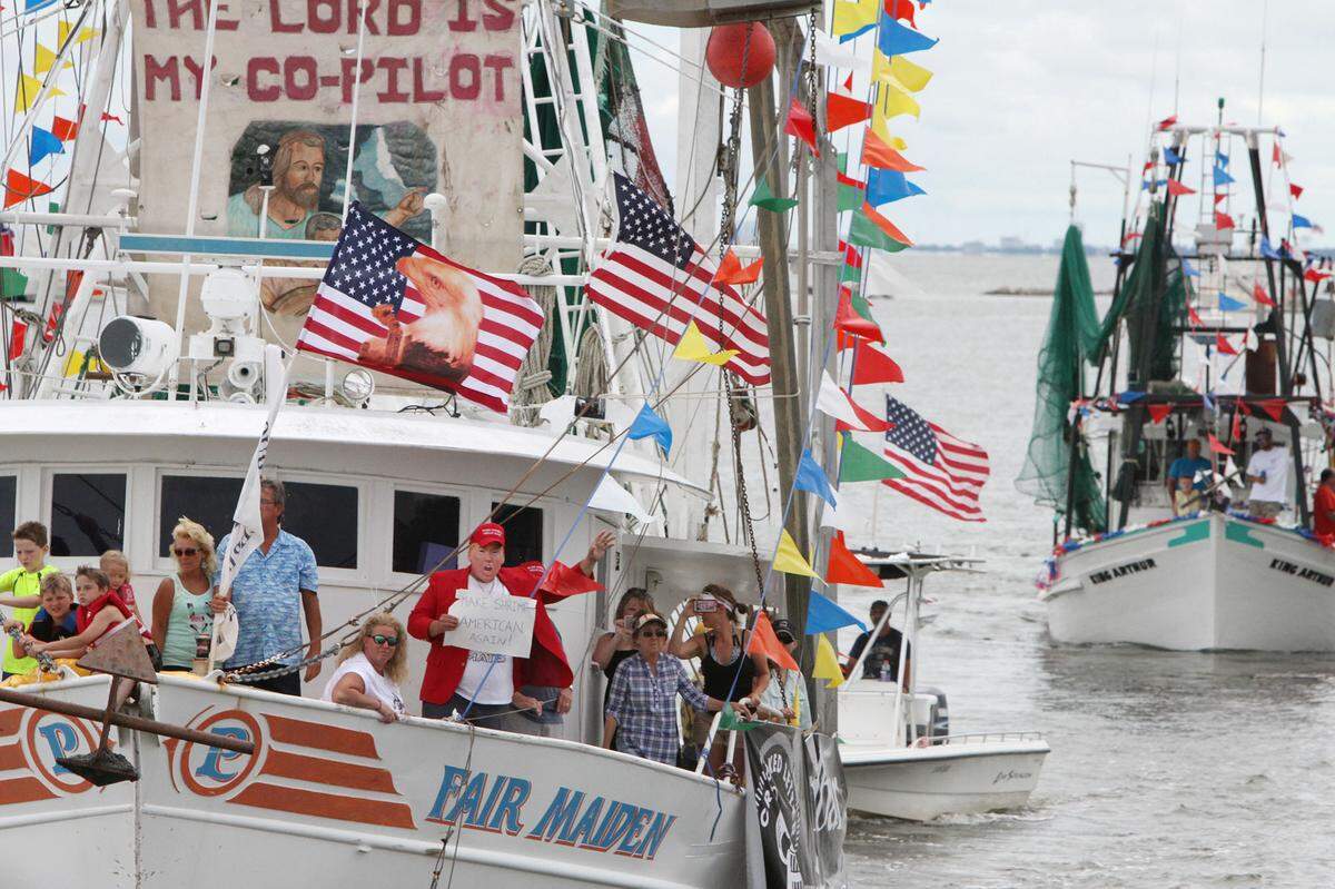 JOHN FITZHUGH/SUN HERALDBoats come down the Biloxi Channel on Sunday June 5, 2016 for the 2016 Biloxi Blessing of the Fleet.