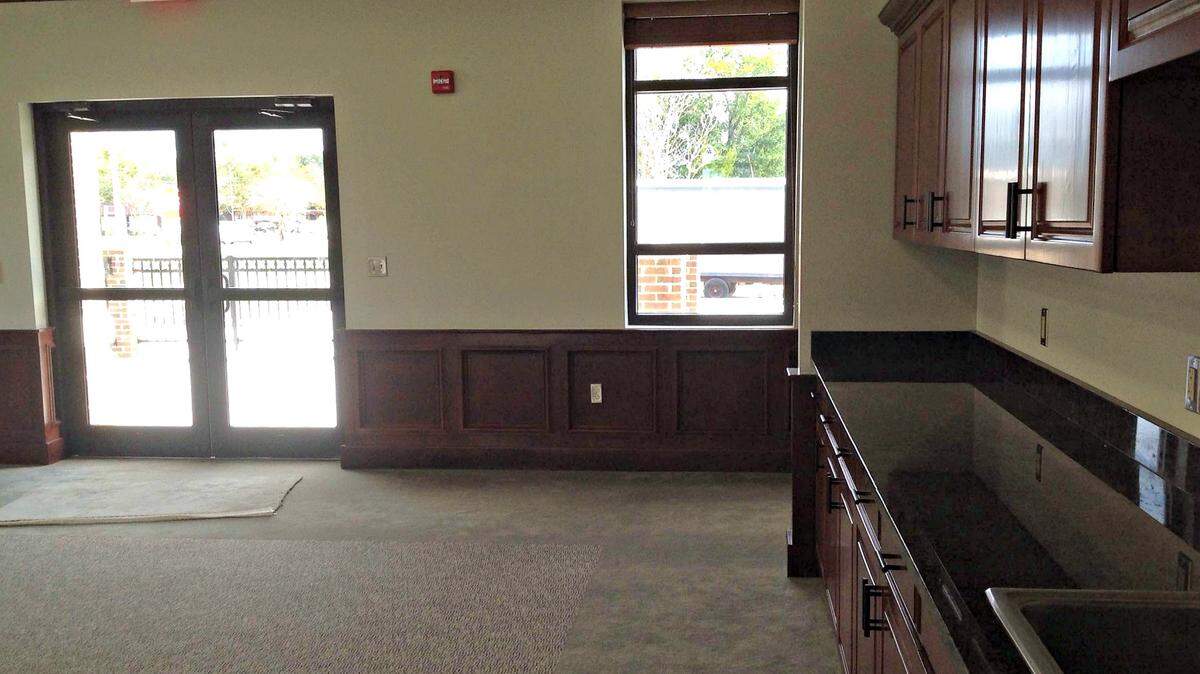 MARY PEREZ/SUN HERALDThe community room at the new bank will be available to groups and others for meetings. It has facilities for catering and a deck outside.