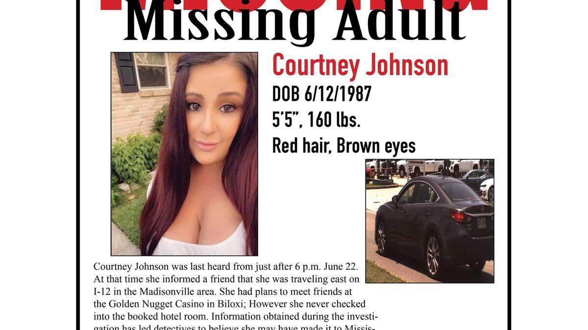 Courtney Johnson has been missing since Tuesday evening when she was heading to visit her friends at a casino in Biloxi. She was last heard from just after 6 p.m. that evening.