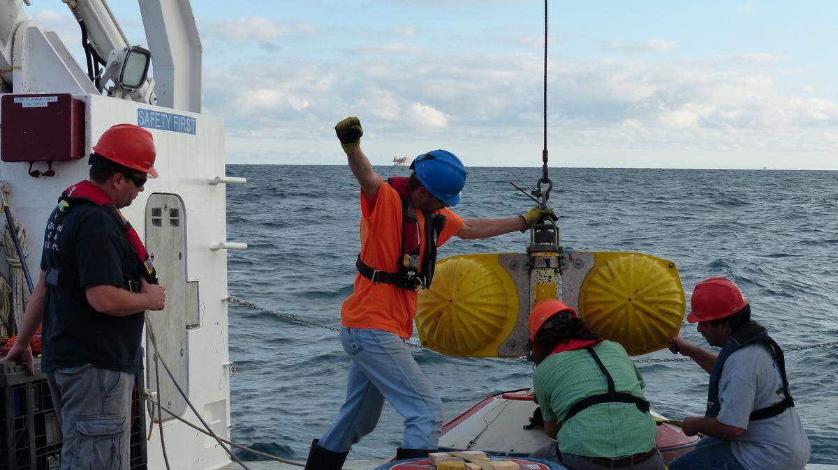 USM UNIVERSITY COMMUNICATIONSResearchers deploy research equipment off the R/V Point Sur in the Gulf of Mexico. The Point Sur is one of the university's five research vessels.