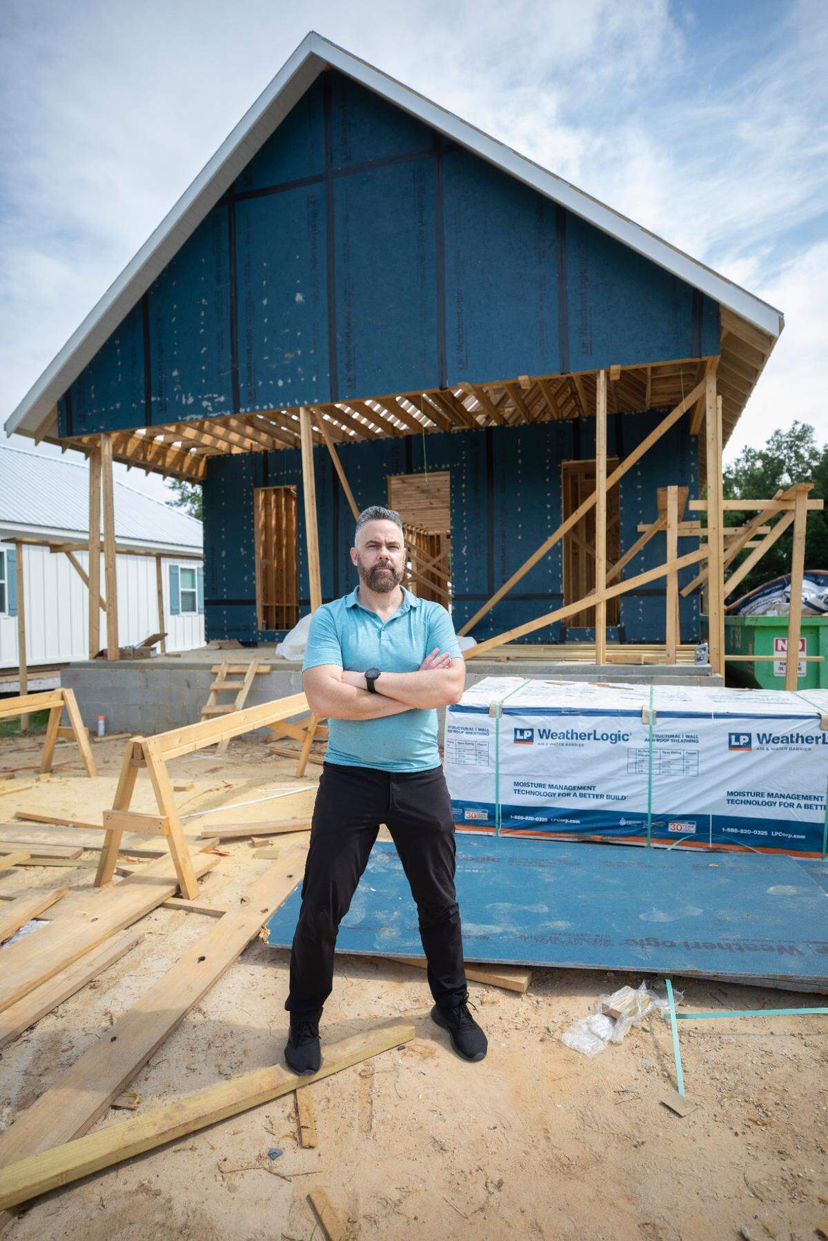 Josh Morgerman, a worldwide storm chaser who travels to the eye of hurricanes, is building a home in Old Town Bay St. Louis. The shotgun style house will have a New Orleans feel and will be built to withstand hurricane-force winds.