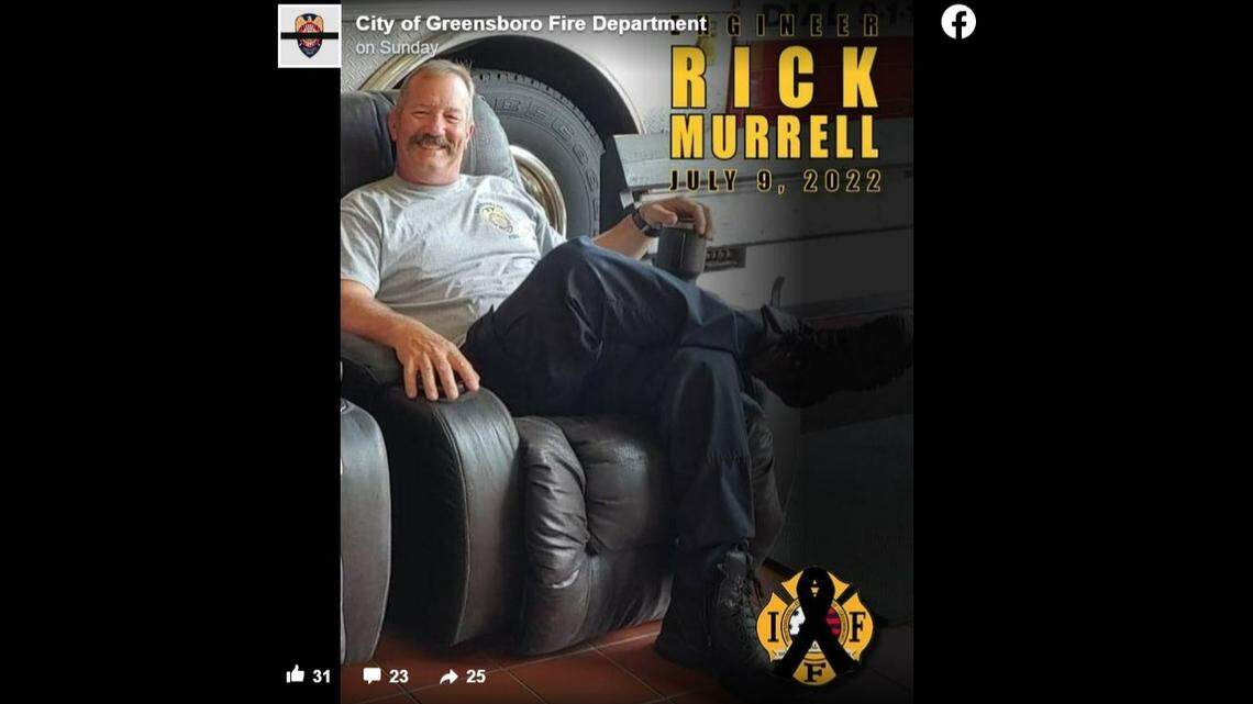Rick Murrell, a 33-year veteran of the Greensboro Fire Department, was among three people killed in a fiery car crash in Guilford County, North Carolina on July 9, state troopers said.