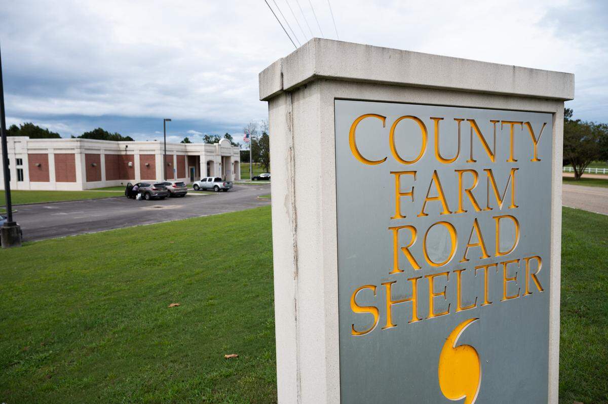 The County Farm Road Shelter in Gulfport, Mississippi, opened at 2 p.m. on Monday, Sept. 14, 2020, in anticipation of Hurricane Sally.