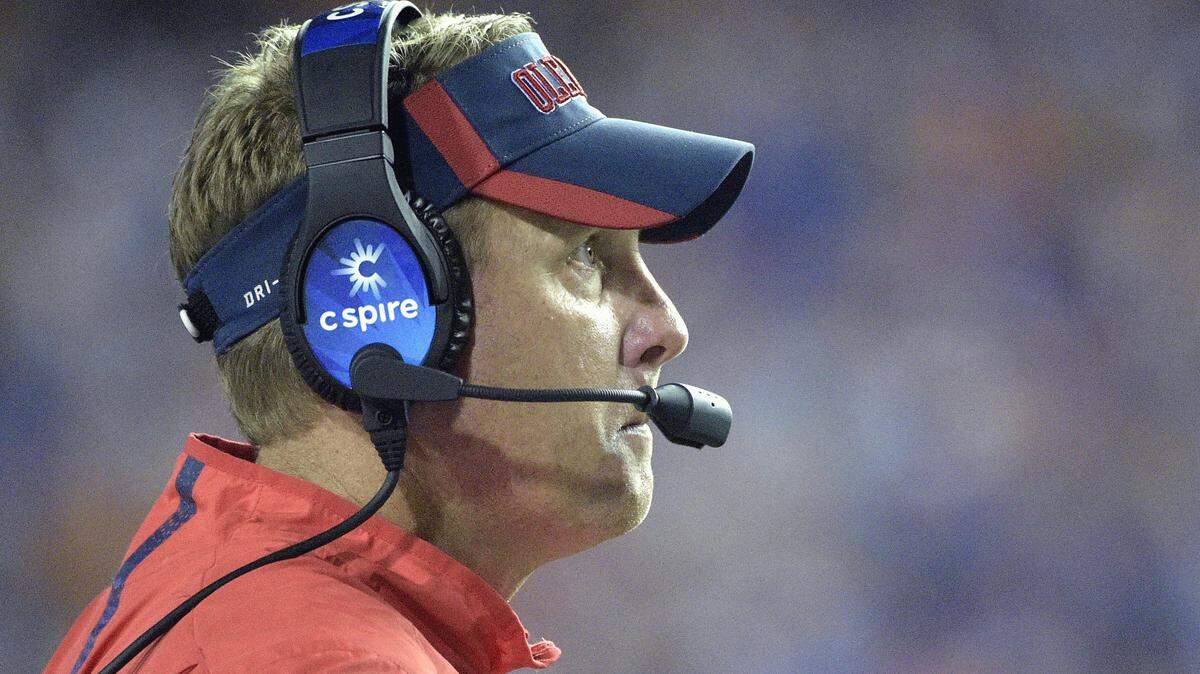 PHELAN M. EBENHACK/ASSOCIATED PRESS 
 Ole Miss head coach Hugh Freeze watches from the sideline Saturday in Gainesville, Fla.