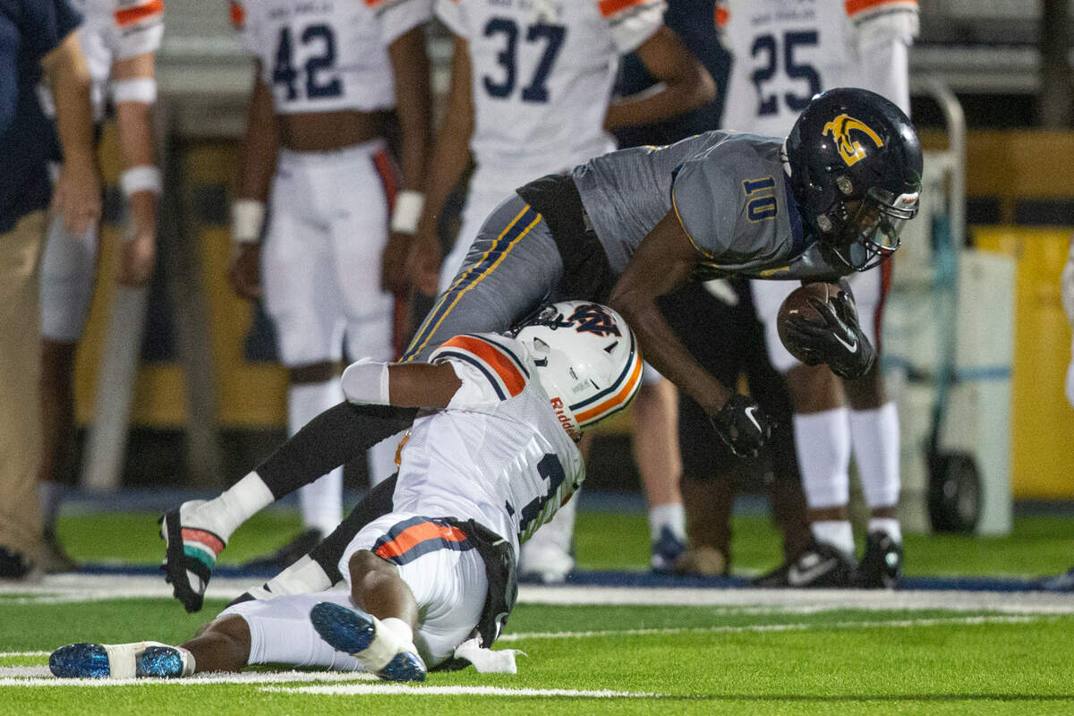 Gautier’s AJ Philips gets tackled by Wayne County during a playoff game against Wayne County at Gautier High School in Gautier on Friday, Nov. 11, 2022.