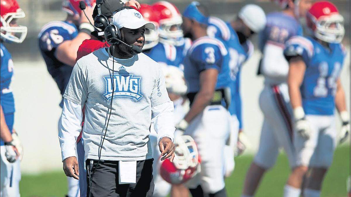 MELANIE BOYD/THE TIMES-GEORGIAN 
 West Georgia assistant head coach Desmond Lindsey has been hired to Jay Hopson's staff at Southern Miss, according to FootballScoop.com.