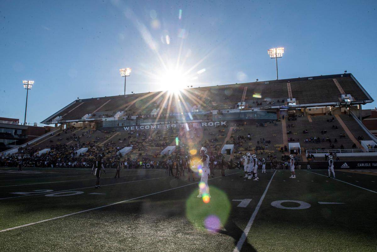 The Southern Miss Golden Eagles play the University of Alabama-Birmingham Blazers at M.M. Roberts Stadium in Hattiesburg on Saturday, Oct. 16, 2021.