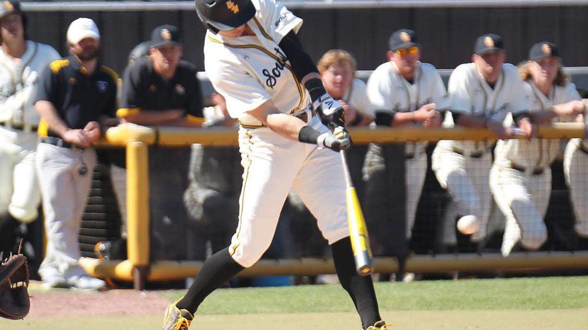 JOE HARPER/BIG GOLD PHOTOGRAPHY 
 Southern Miss' Daniel Keating of Gulfport had a strong series against Northwestern State.