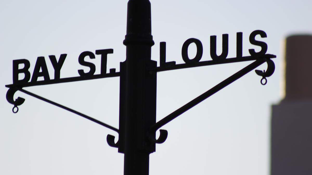 WESLEY MULLER/SUN HERALDStreet lamps on Bay St. Louis' Beach Boulevard bear ornamental designs of the city's name Tuesday Jan. 19, 2015.