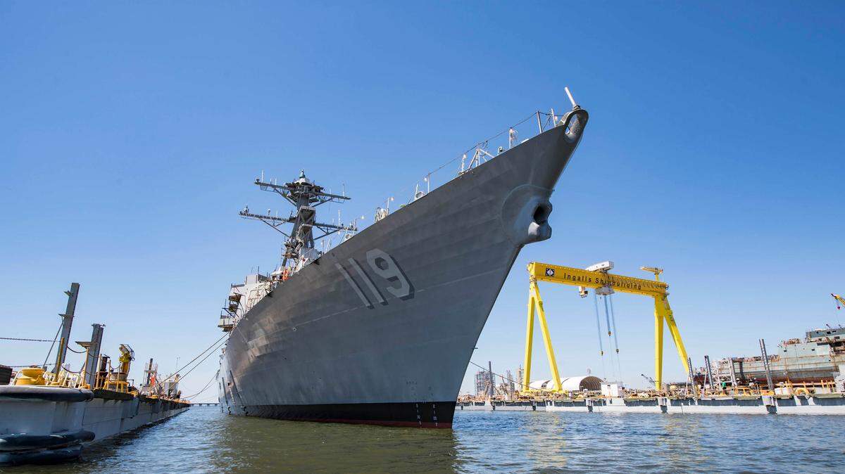 Ingalls Shipbuilding launched the Arleigh Burke-class guided missile destroyer Delbert D. Black (DDG 119) on Friday, Sept. 8, 2017. It was damaged during a collision March 29 at the shipyard and damages are estimated at $30 million.