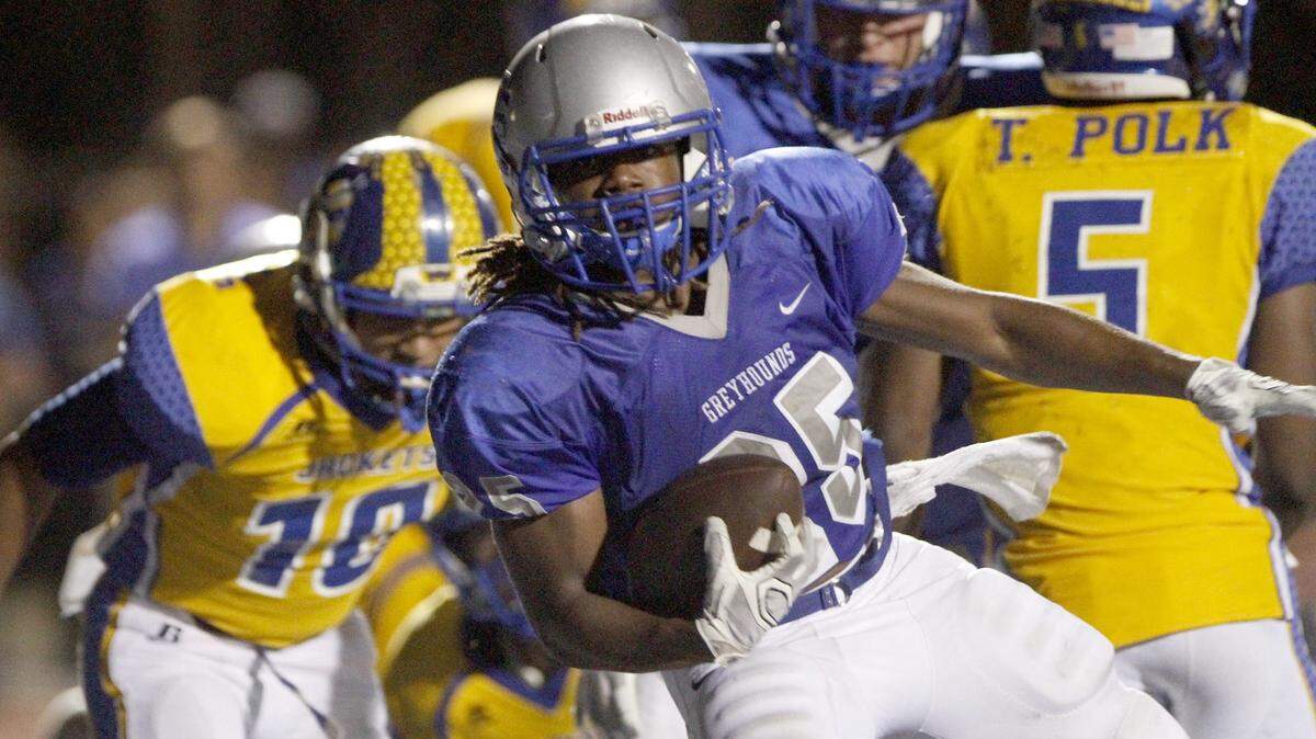 TIM ISBELL/SUN HERALD 
 Matthew Pleasant and the Ocean Springs Greyhounds jumped up to No. 7 in the latest Associated Press Top 10 prep poll.
