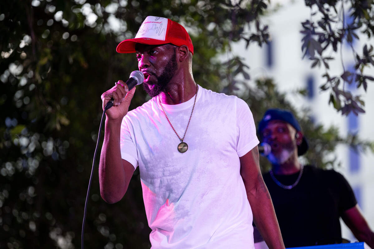 A singer with Unfazed Show & Dance sings during a Fourth of July at the Biloxi Town Green on Saturday, July 4, 2026.