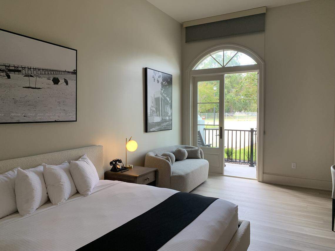 Balconies and high ceilings brighten the bedrooms at the new expansion of White House Hotel on the beach in Biloxi. Black-out shades let vacationers sleep in.