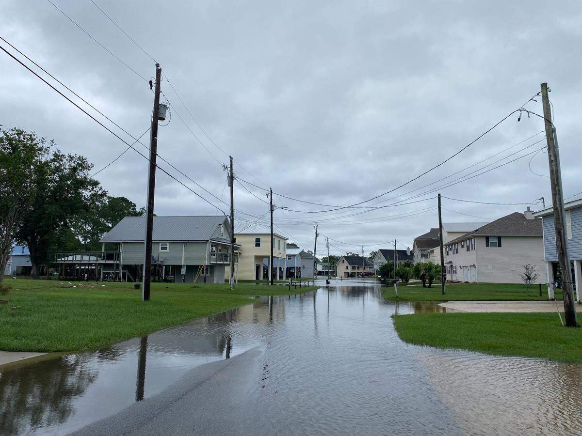 Roads were flooded on Thursday, September 12, 2024 in the Jourdan River Shores neighborhood in Kiln. But residents said Hurricane Francine did not flood the area as badly as past hurricanes.