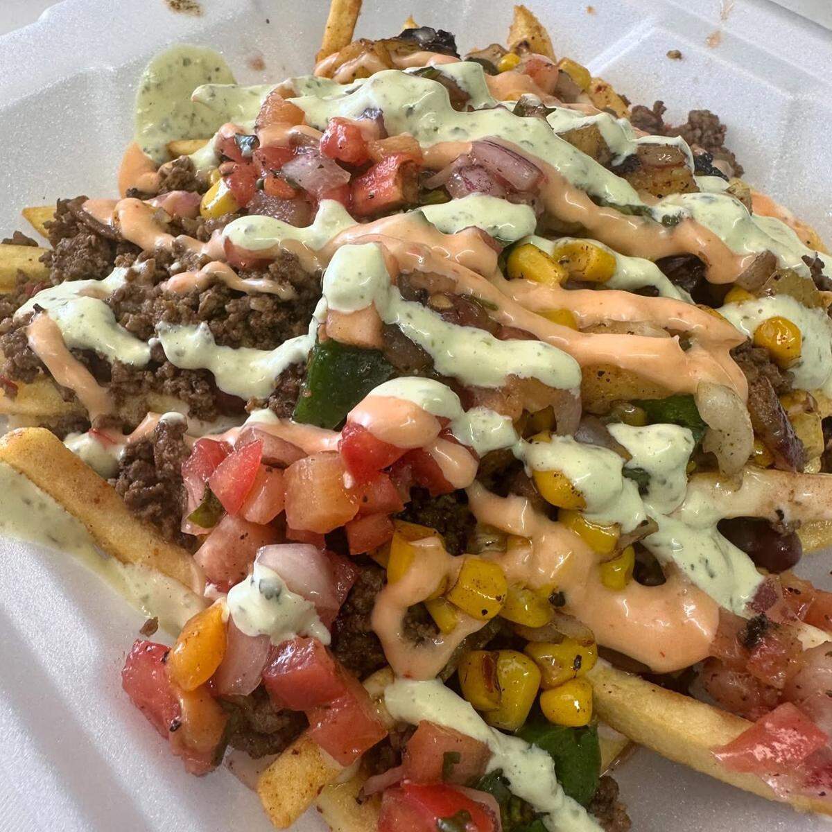 Any taco on the P.S. Taco menu can be made into loaded fries.