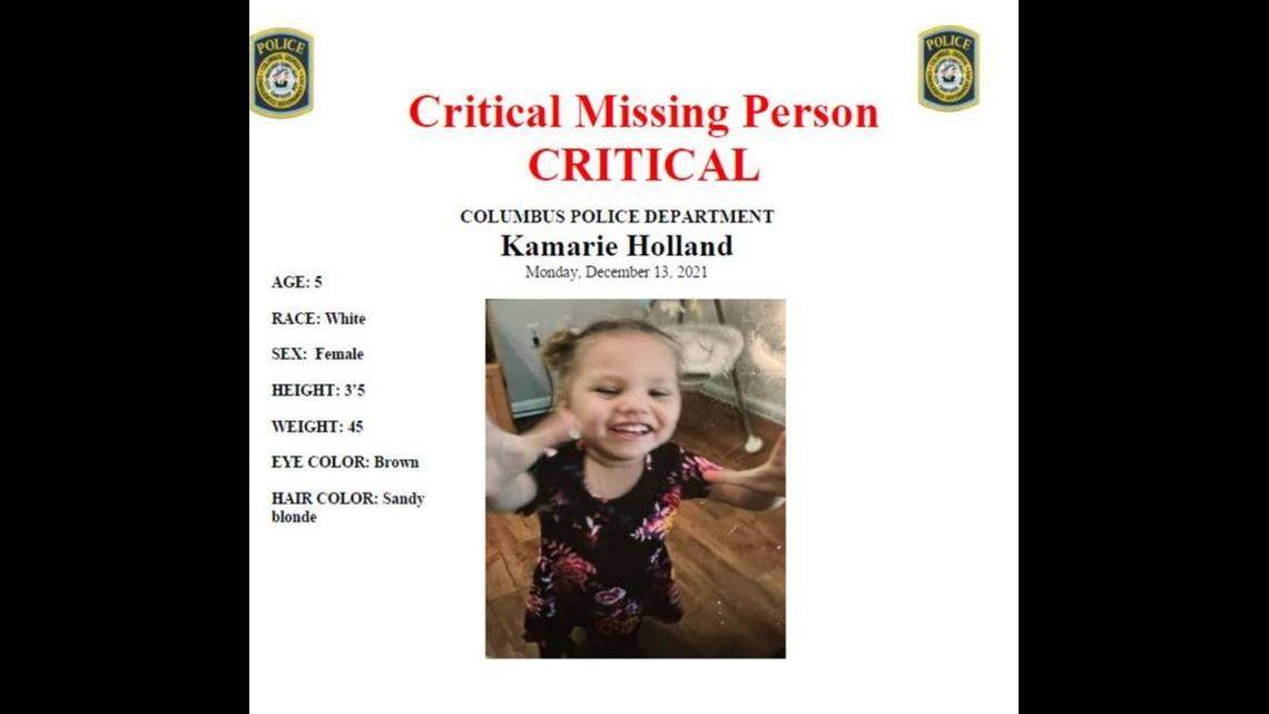 Kamarie Holland, 5, was reported missing from Columbus, Georgia on Monday, Dec. 13.