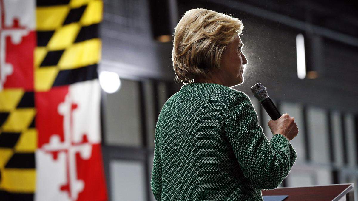 Democratic presidential candidate Hillary Clinton speaks during a campaign event at City Garage in Baltimore, Sunday, April 10, 2016. (AP Photo/Patrick Semansky)