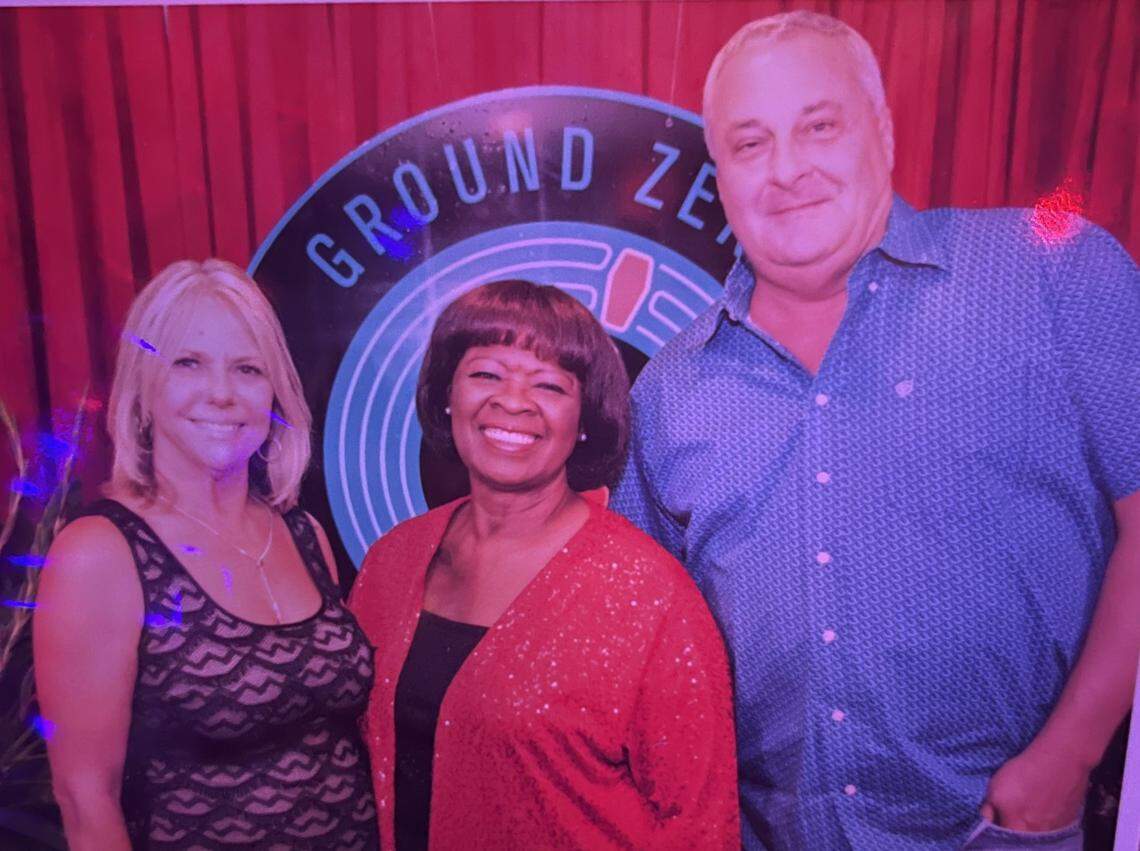 Blues great Irma Thomas poses for a picture with Karen and David Johnson of Gulfport when she performed at Ground Zero Blues Club in Biloxi.
