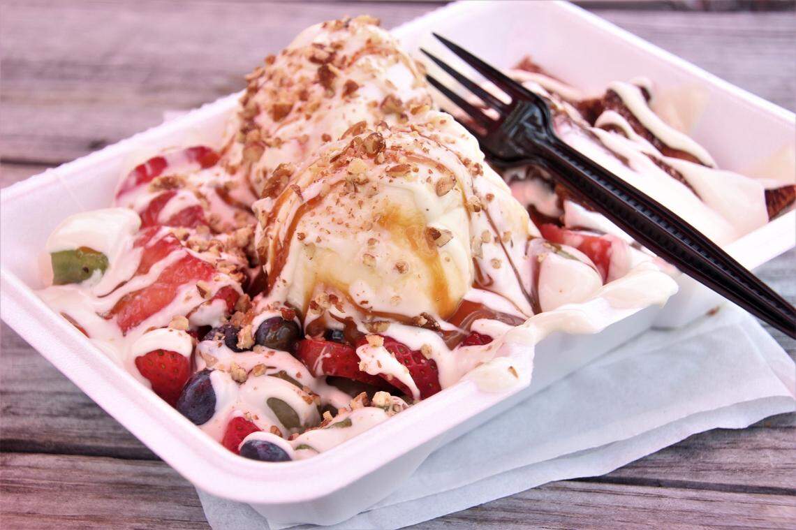 Stunningly good fruit nachos at The Scratch Kitchen food truck in Ocean Springs.