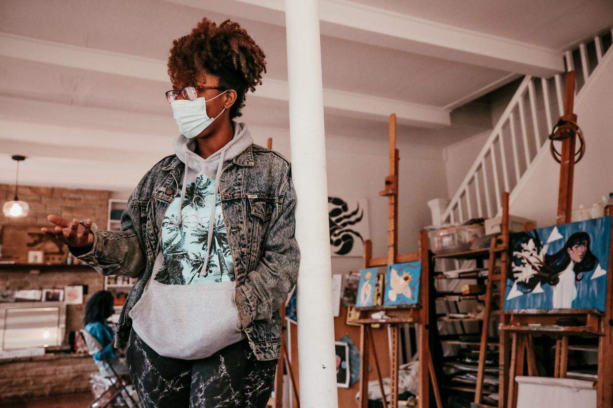 Rudy King instructed an artists’ residency for teens from January through April 2021.