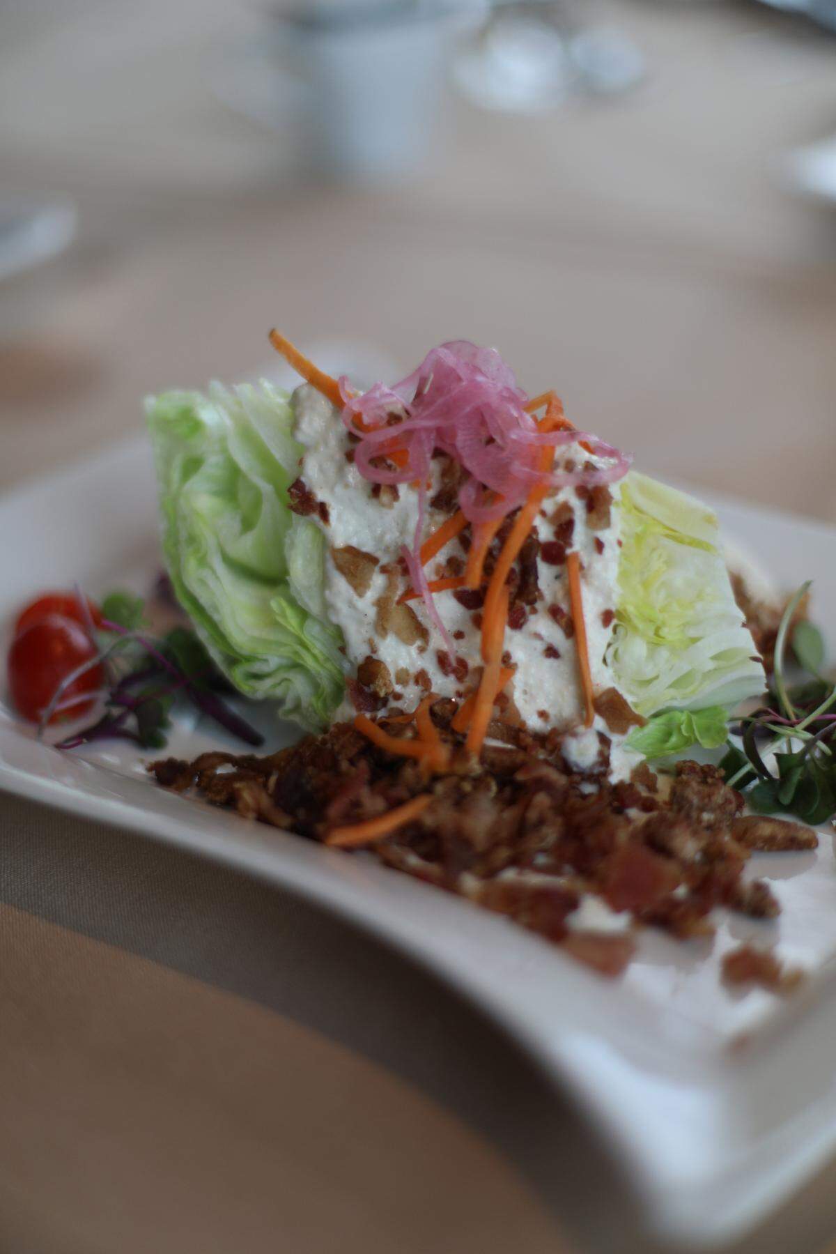 The wedge salad with bacon and candied pecans at Blue Bayou inside Silver Slipper in Hancock County.