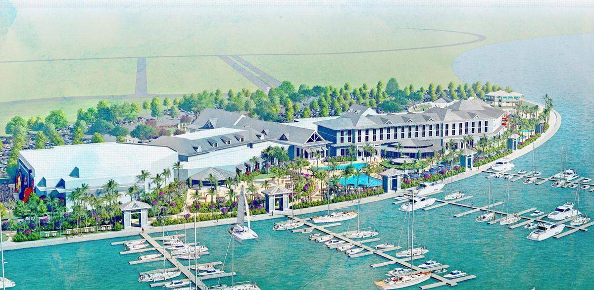 Artist renderings show the Camellia Bay casino resort proposed for the Slidell area.