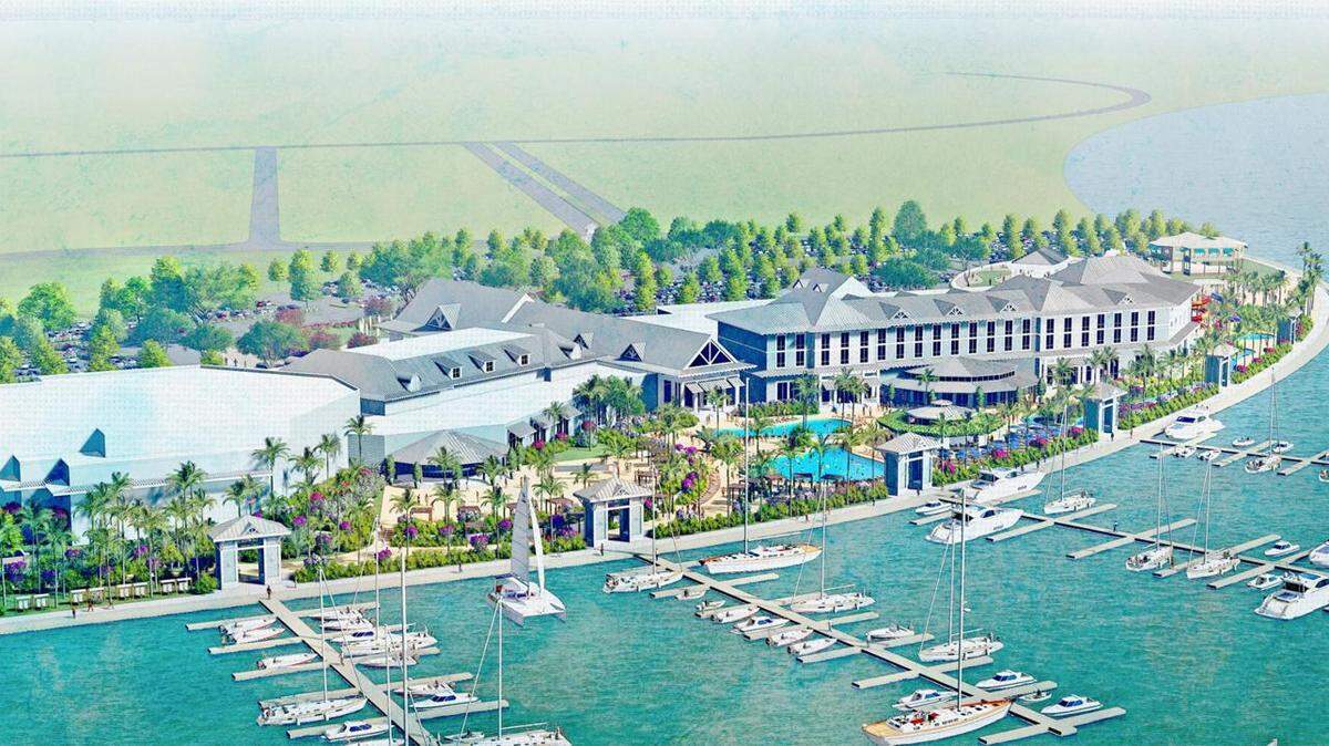 Artist renderings show the Camellia Bay casino resort proposed for the Slidell area.