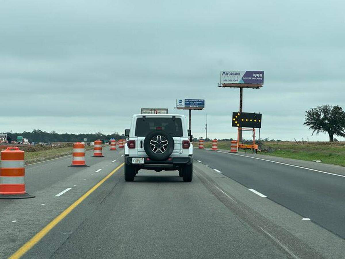 The Mississippi Department of Transportation warned of major delays Wednesday near Menge Avenue on Interstate 10.