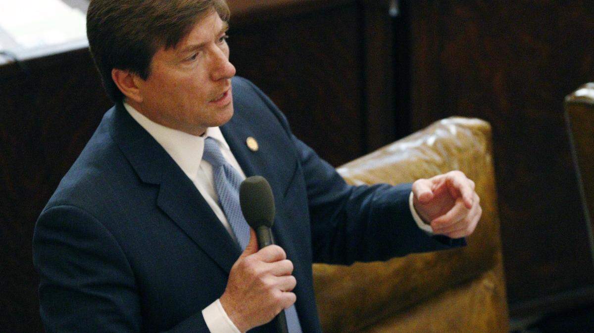 ROGELIO V. SOLIS/ASSOCIATED PRESSRep. David Baria, D-Bay St. Louis, raises and issue regarding proposed resolutions for permanent rules in the House for the 2016-2020 term, at the Capitol in Jackson, on Jan. 28.