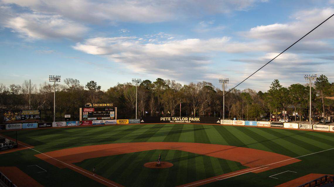 Pete Taylor Park, home to the Southern Miss Golden Eagles baseball team, in Hattiesburg on Saturday, March 19, 2022.