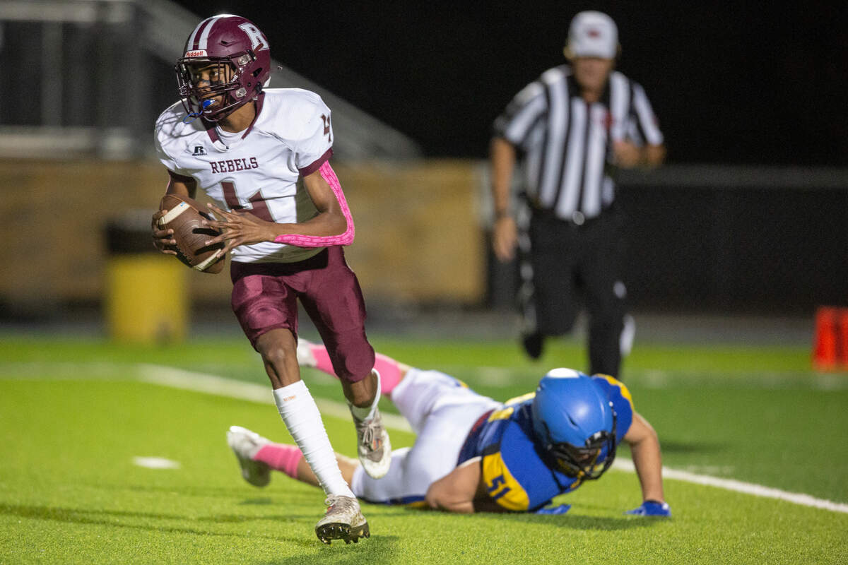 Richton’s Dakota Amos runs the ball during a game against Resurrection at Gautier High School in Gautier on Friday, Oct. 14, 2022.