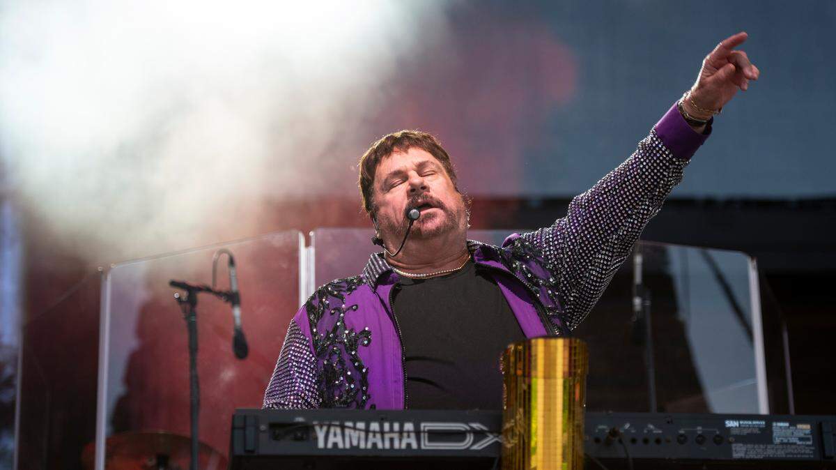 KC and The Sunshine Band performs at the inaugural show at The Sound Amphitheater in Gautier on Friday, April 12, 2024.