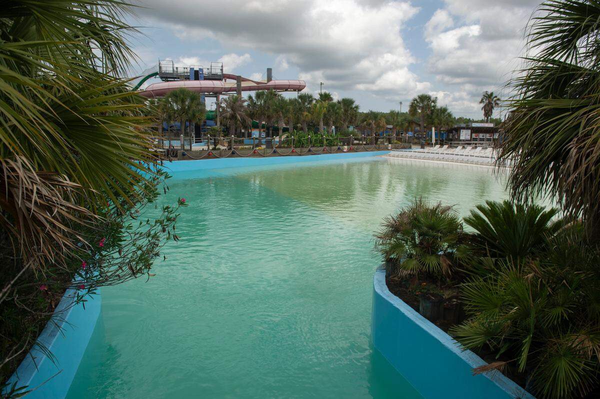 The wave pool at Gulf Islands Waterpark in Gulfport on Thursday, May 15, 2025.
