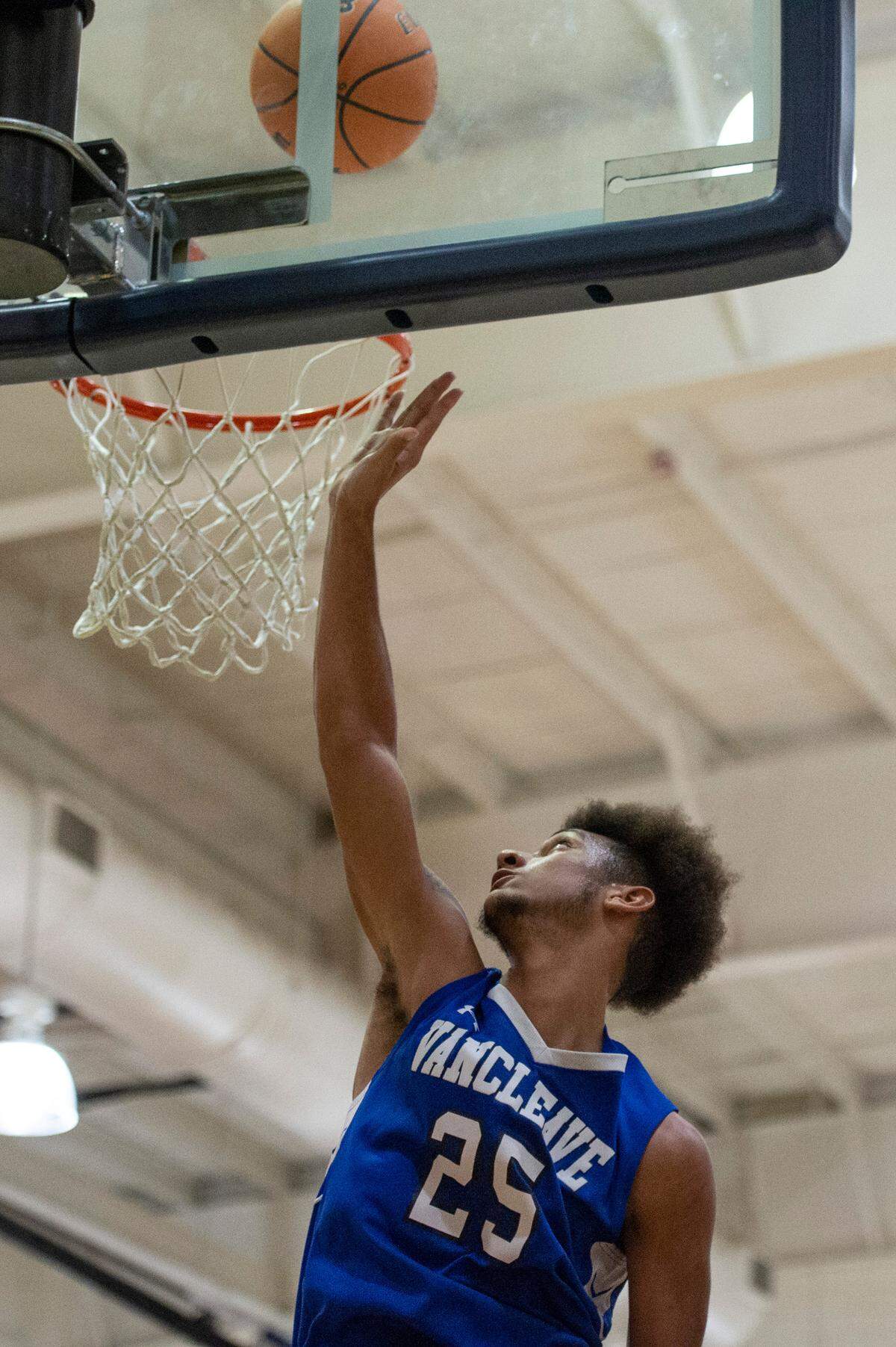 Vancleave forward Oscar Hampton scores during a game against Gautier at Gautier High School in Gautier on Friday, Jan. 21, 2022. Vancleave lost to Gautier in overtime 63-61.