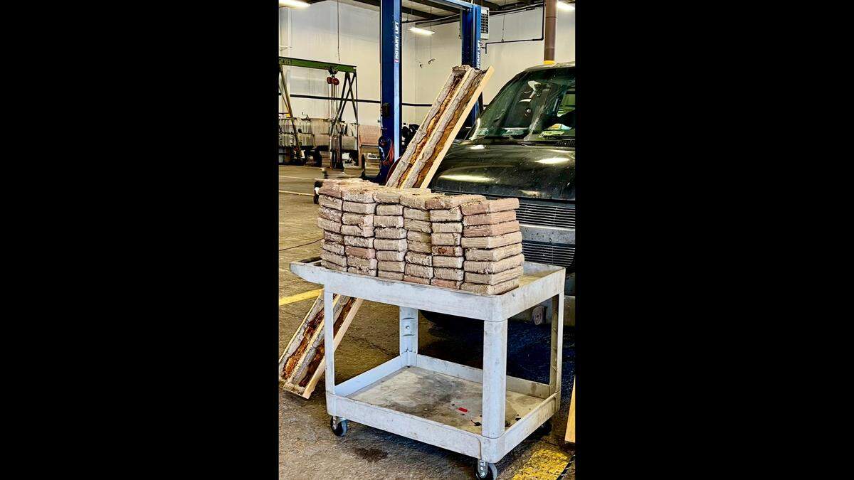 The Harrison County Sheriff’s Office said it seized 118 pounds of cocaine found hidden in a wooden compartment inside a van.