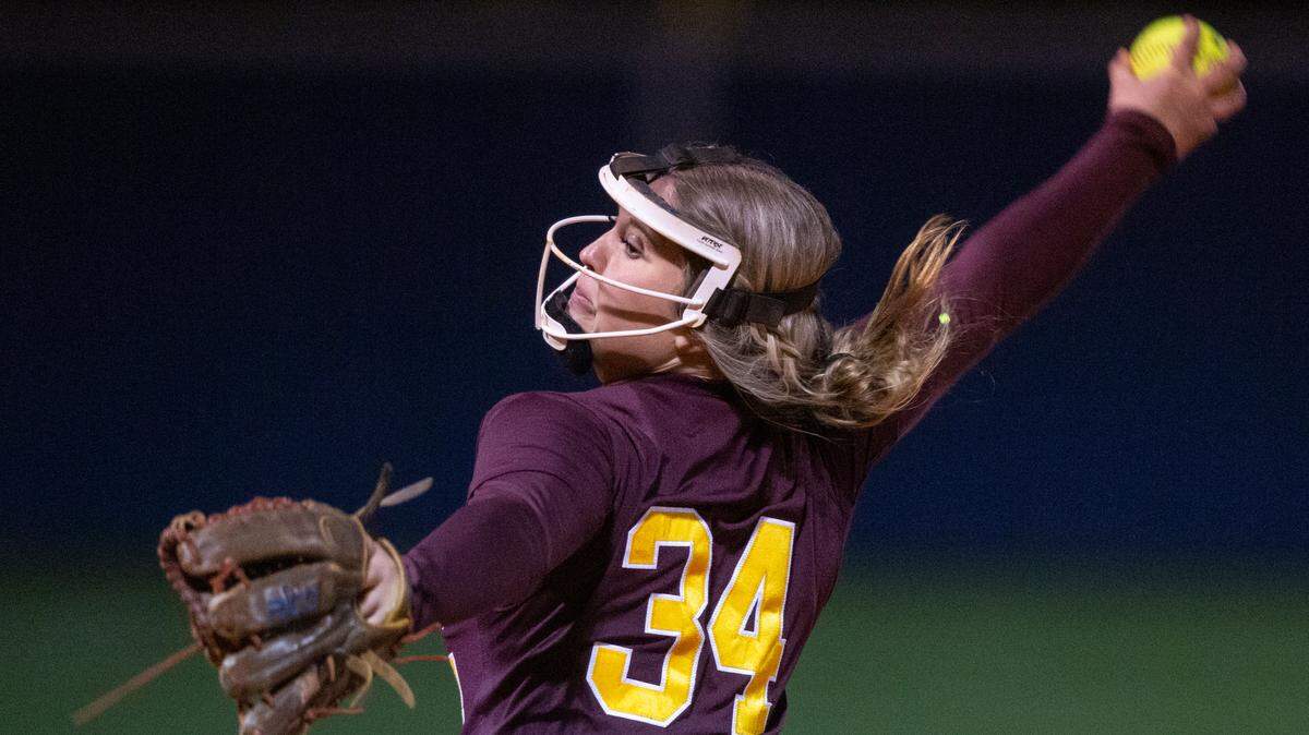 George County’s Peyton Collins throws a pitch during a game at St. Martin on Monday, March 20, 2023.